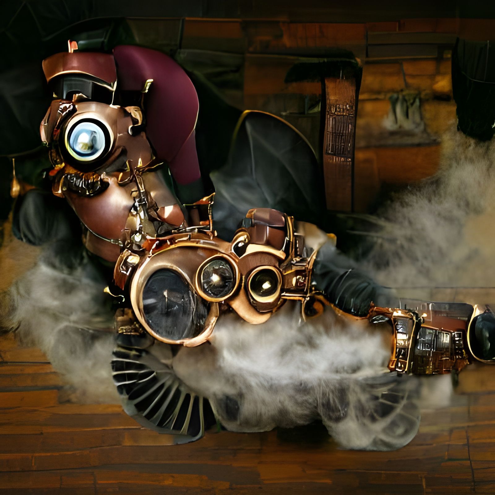 Steampunk Girl with Engine