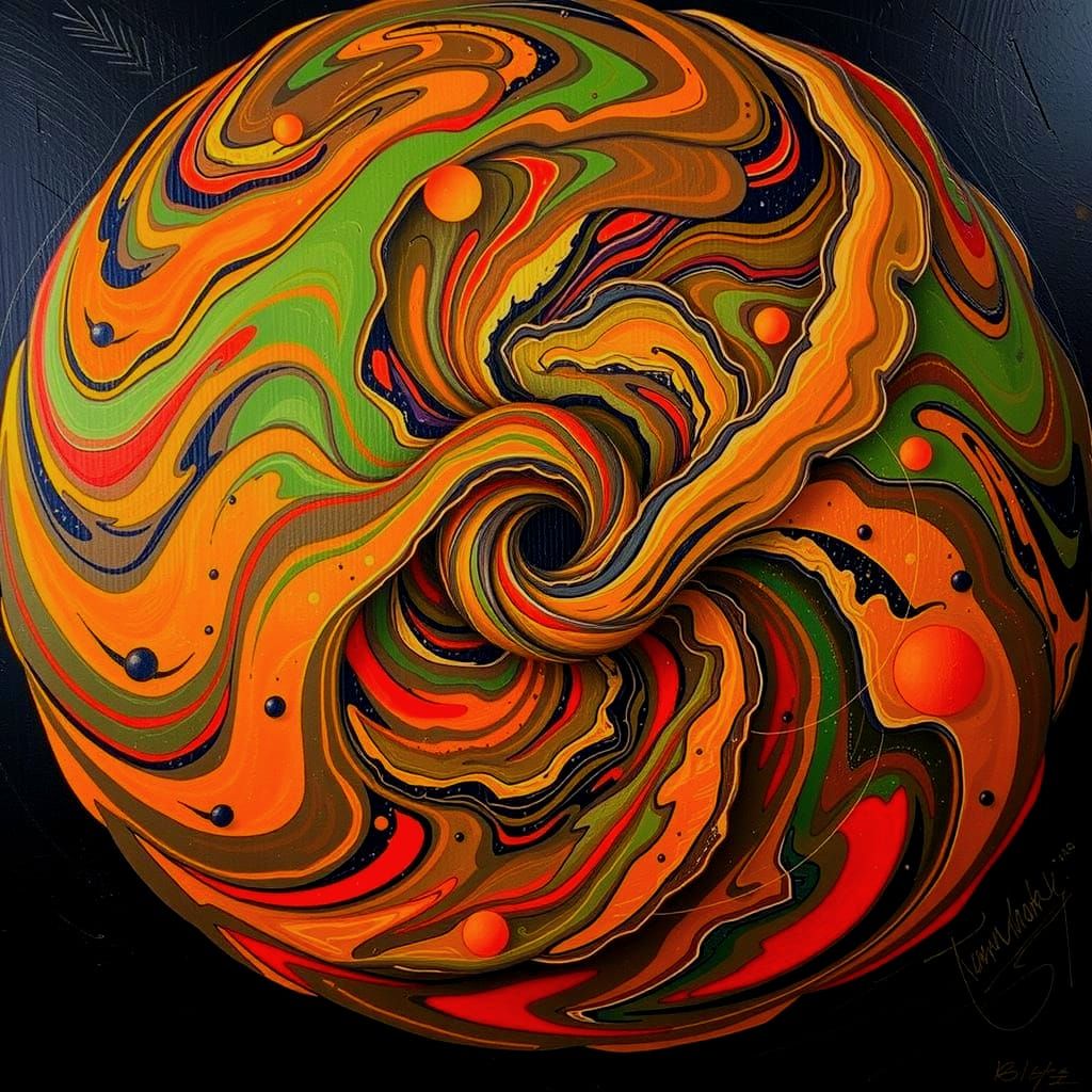 Dynamic Swirling Vortex Motion Abstract Art