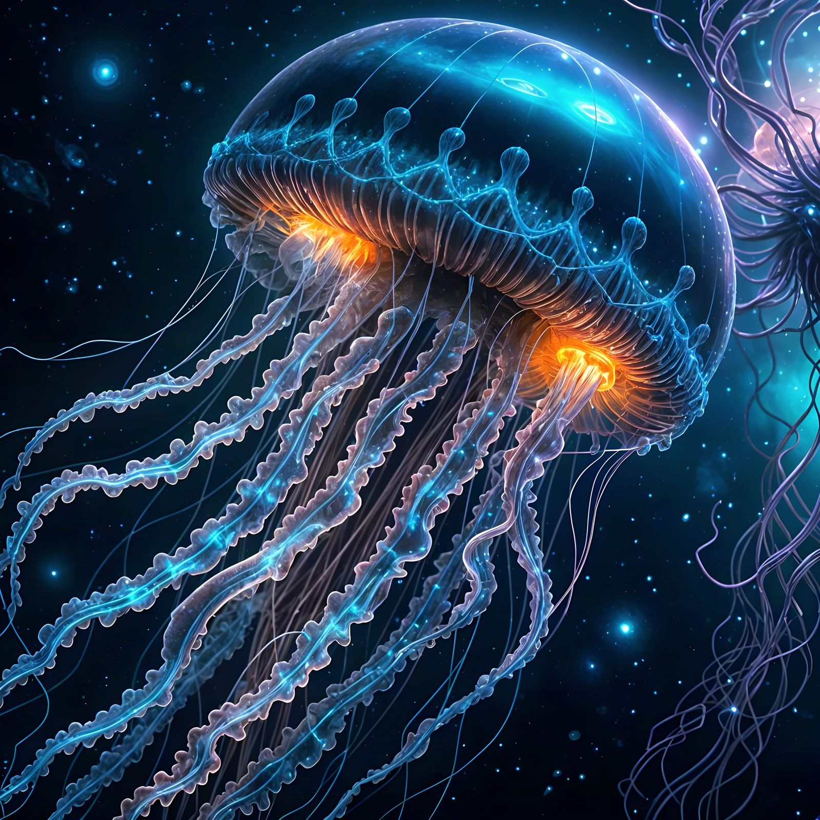 Ancient Biomechanical Jellyfish in Deep Space