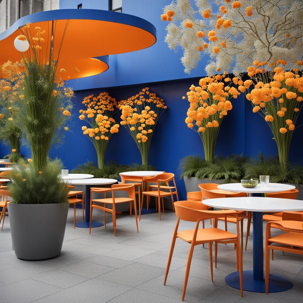 Harmonious Outdoor Cafe Design with Natural Integration