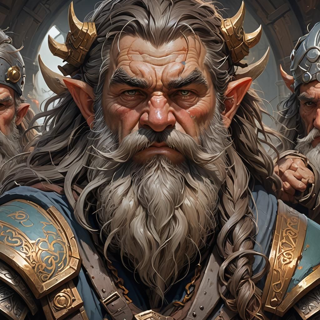 Detailed Dwarf Portrait in Trending Digital Art Style
