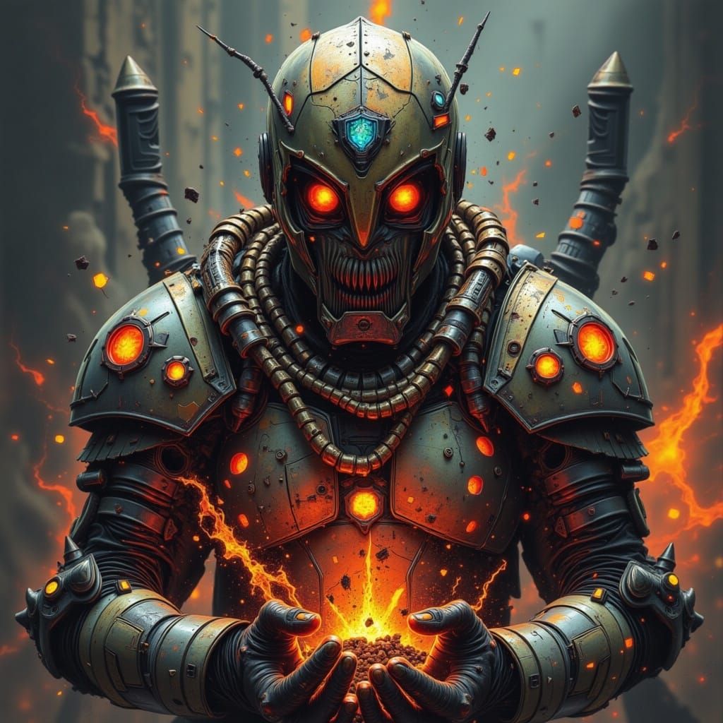 Cyberpunk Warrior Shares Coffee Moment