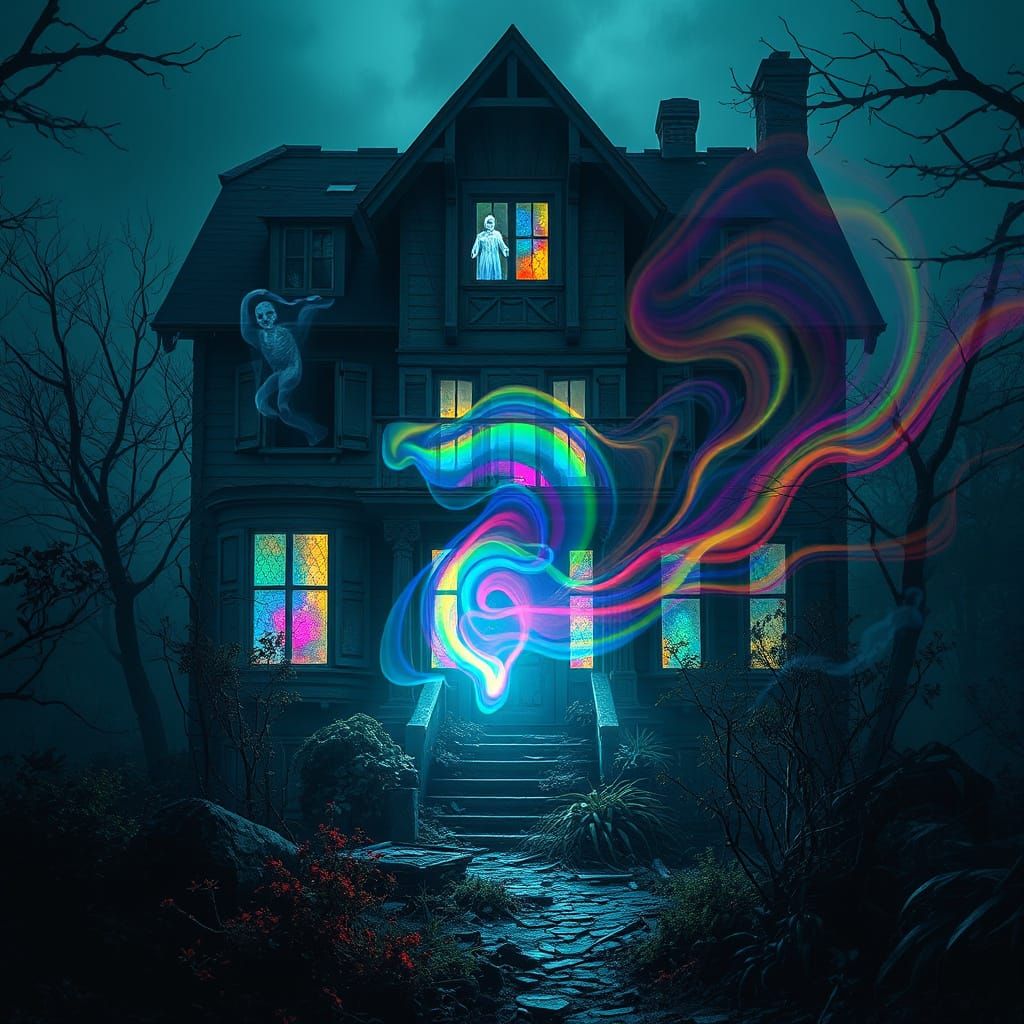 Ethereal Rainbows Possess Dilapidated Haunted House