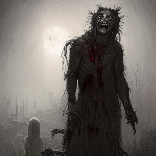 Gothic Horror Werewolf with Bloody Smile