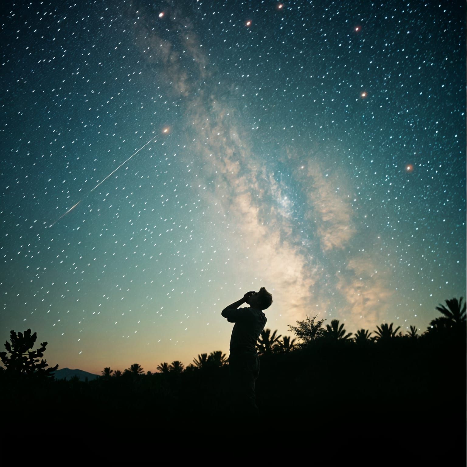 Epic Cinematic Film Still Under Starry Night Sky