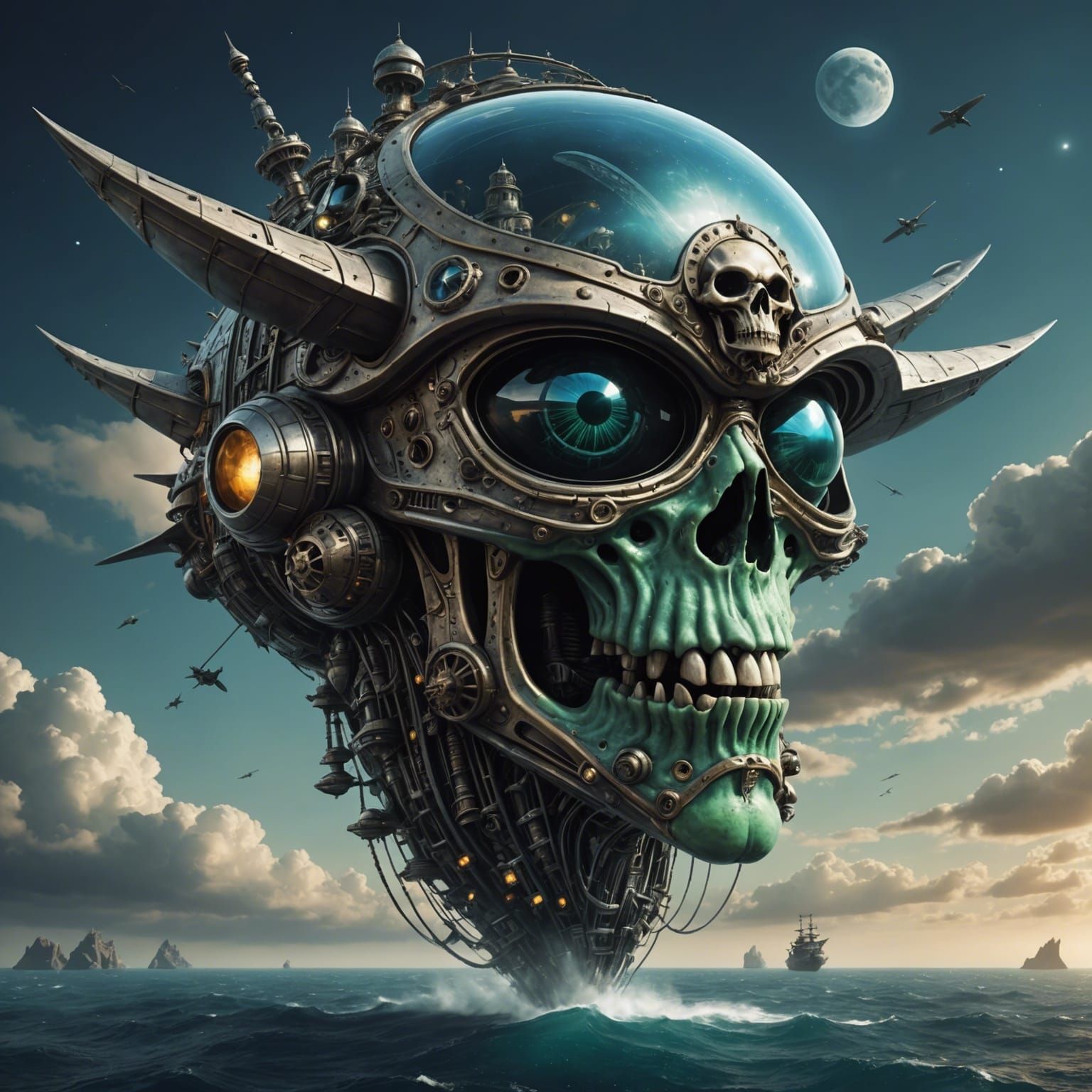 Surreal Alien Pirate Spaceship Design