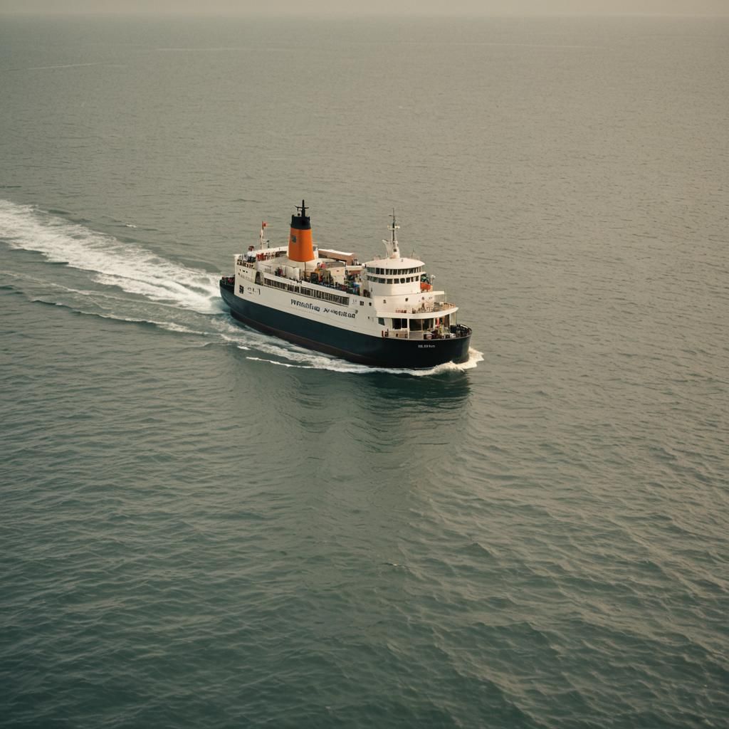 Passenger Car Ferry VISURGIUS on Calm Sea