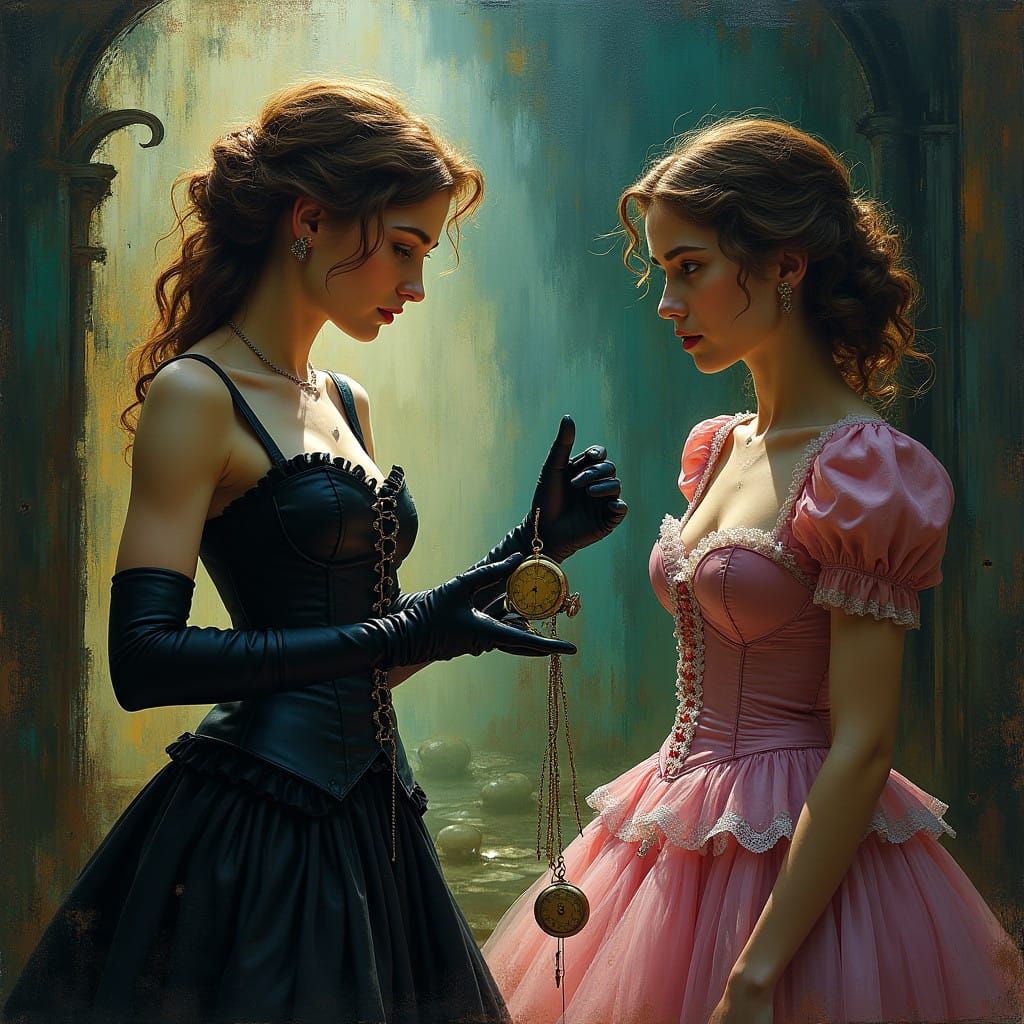 Hypnotic Scene: Leather Clad Witch Conjures Seducer in Whisp...