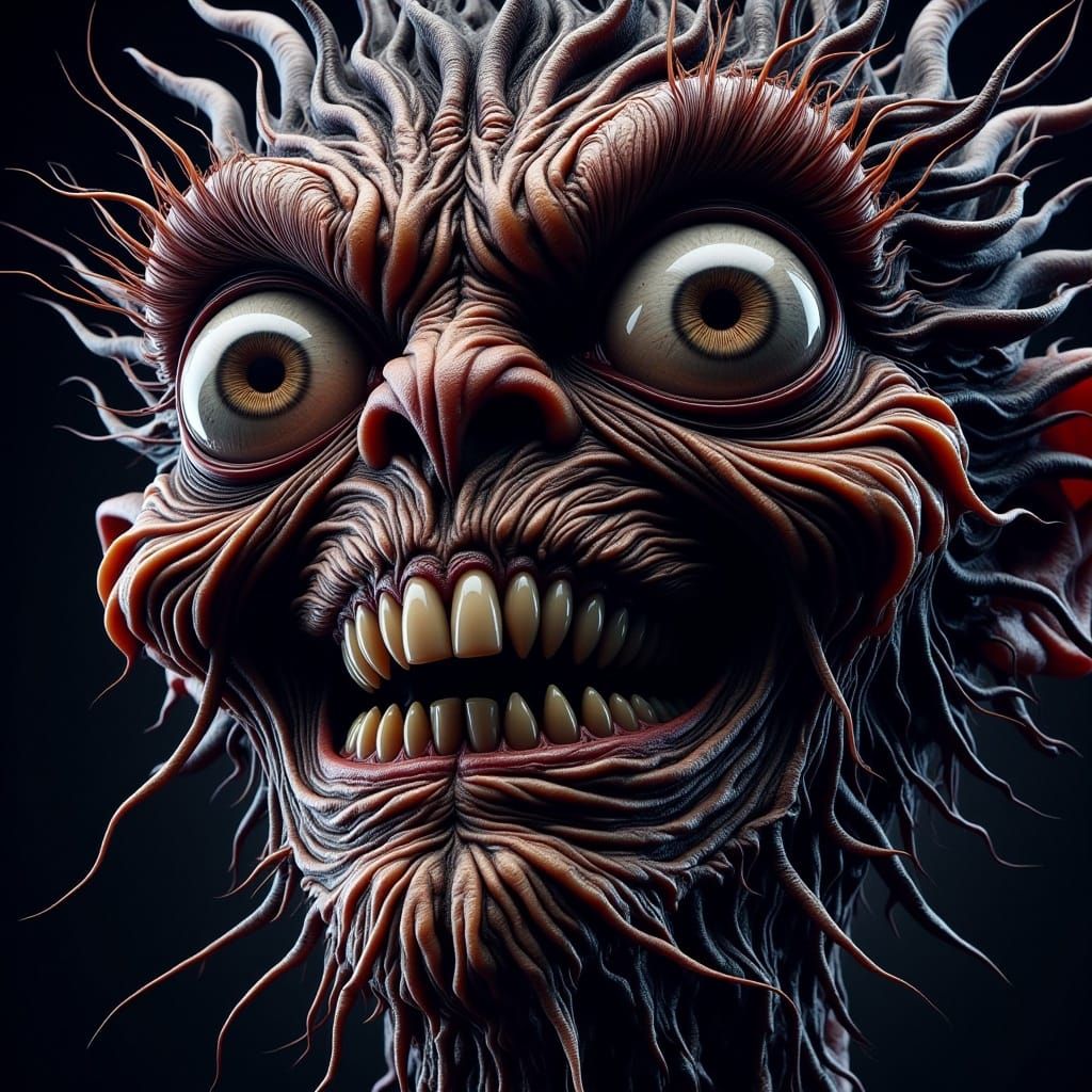 Hyper-Detailed Dark Fantasy Portrait in Photorealistic Digit...