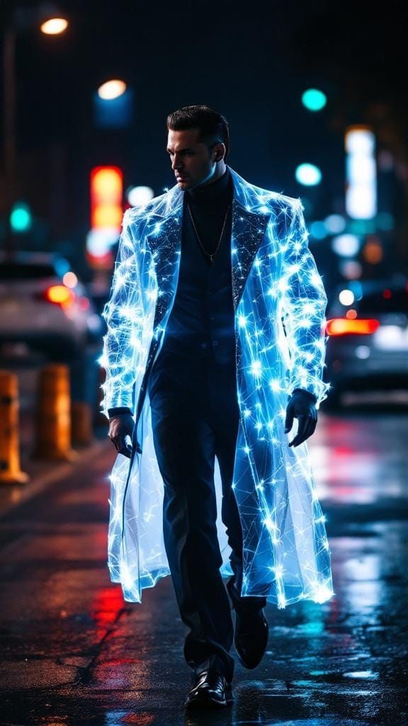 Hyperlucent Man in Urban Nightscape