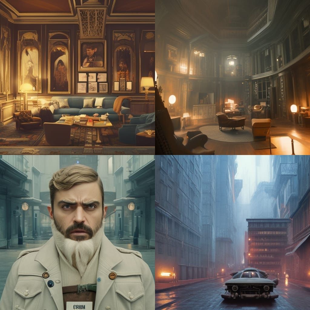 Le Carre Villain in Symmetrical Lounge, Digital Art