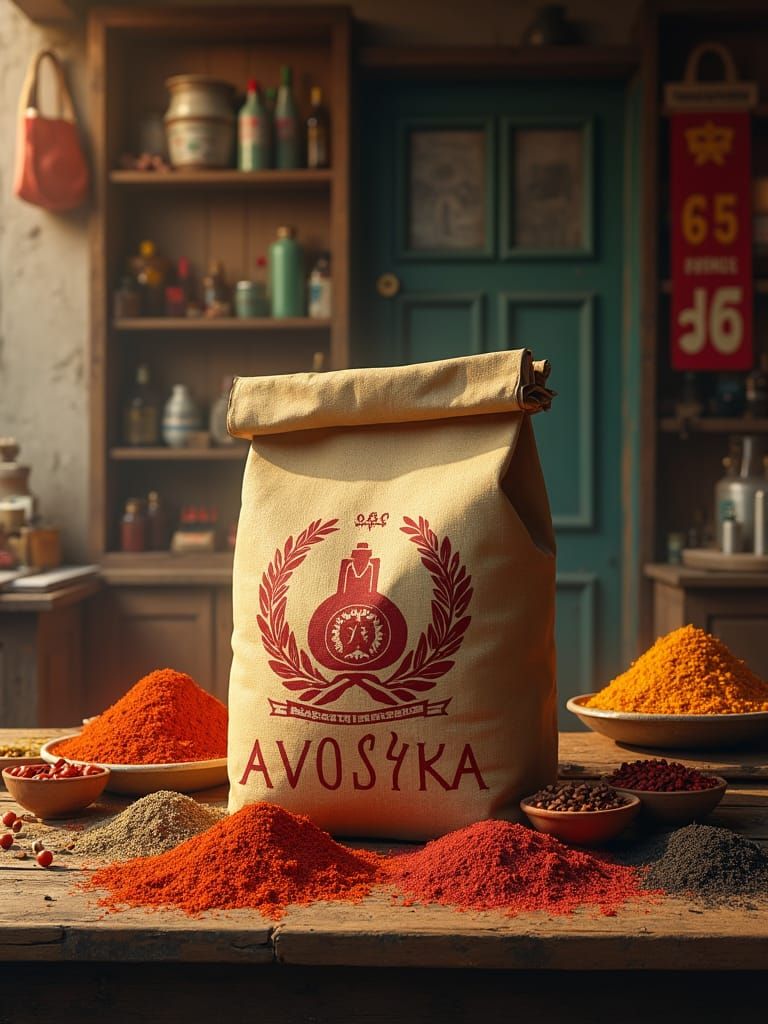 Vintage Soviet Grocery Bag in Photorealistic Style