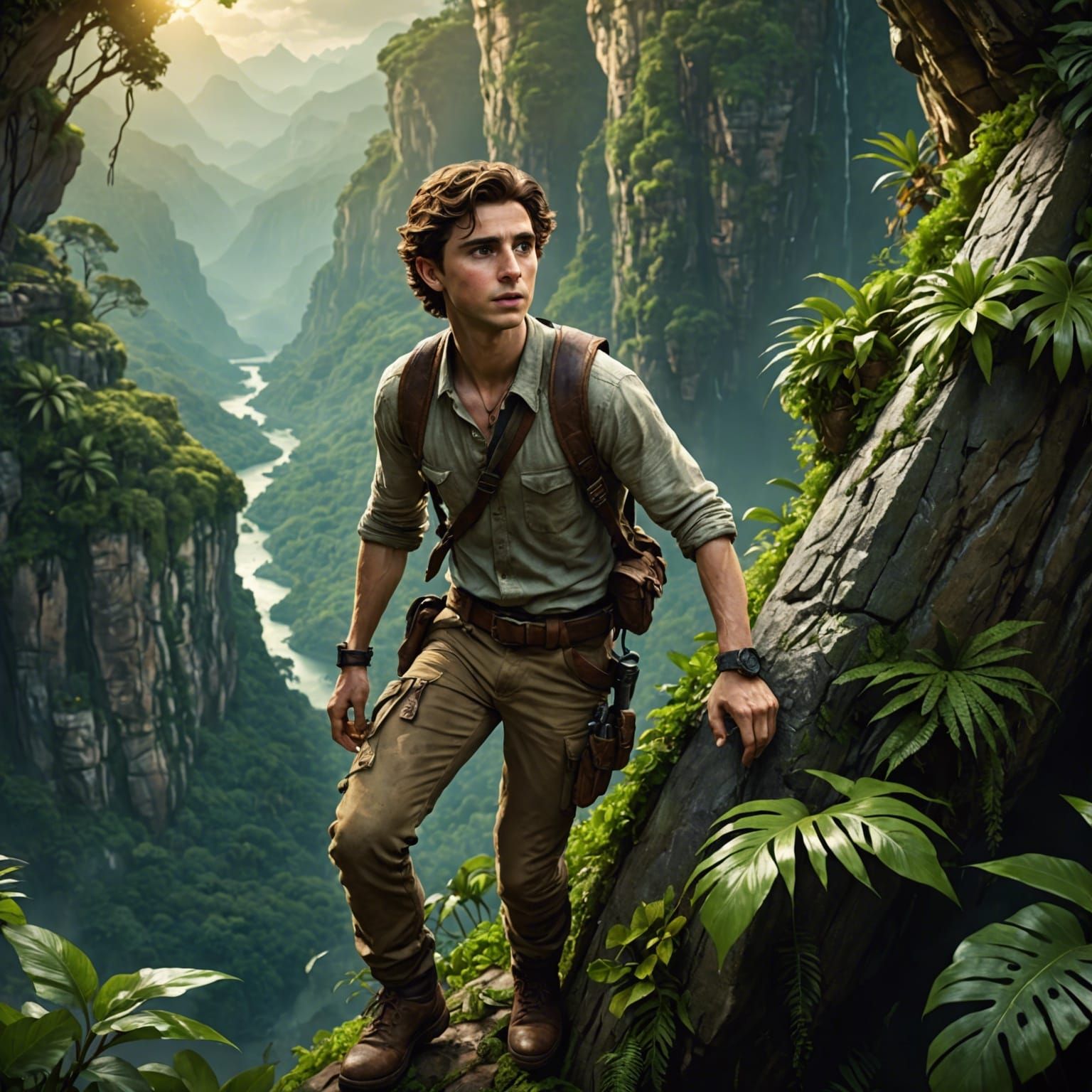 Nathan Drake's Jungle Adventure: Digital Art