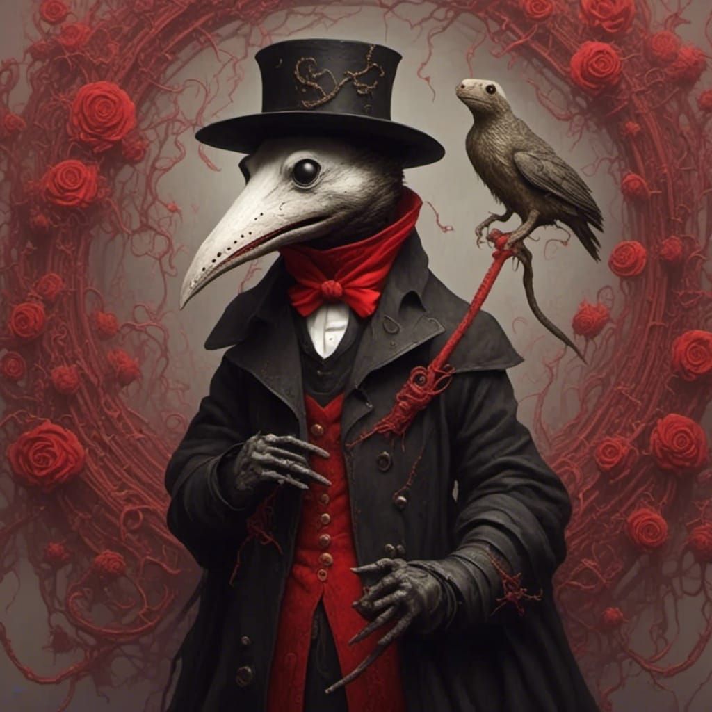 Anthro Plague Doctor with Monster Rat