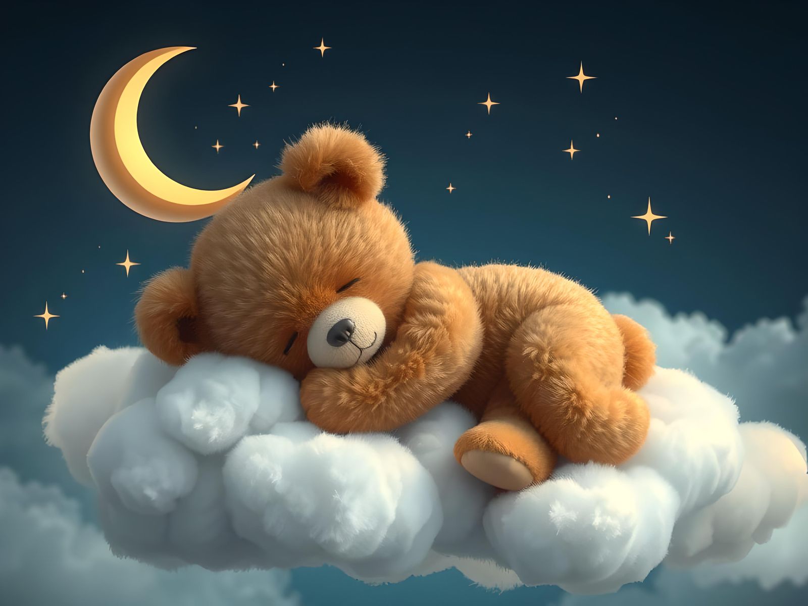 Sleeping teddy bear