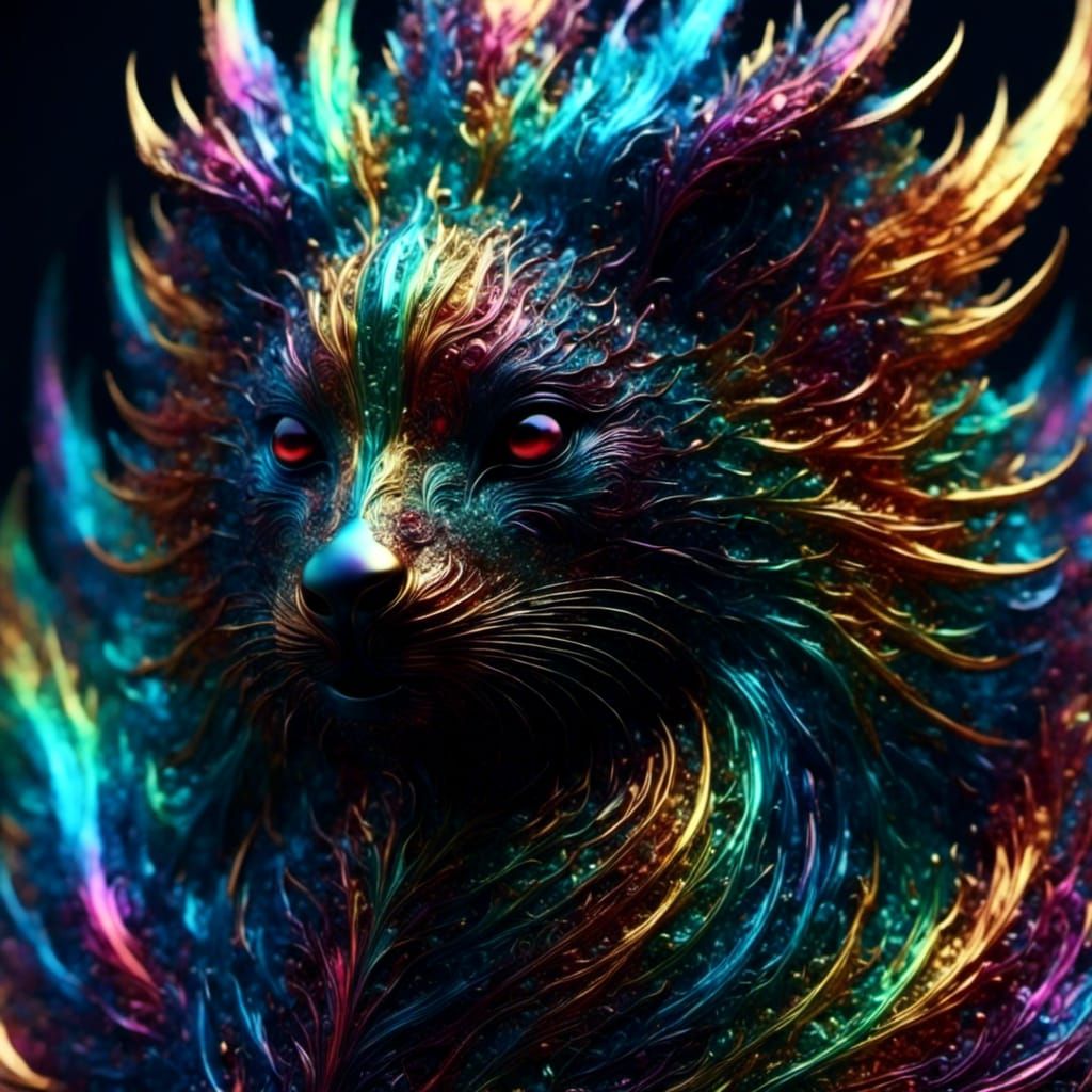 Terrifying Rainbow Sparkle Creature in Fantasy Style