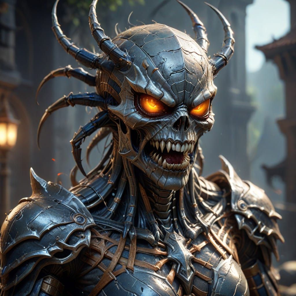 Ancient Spider-Beast with Sorceress Head and Razor-Sharp Cla...