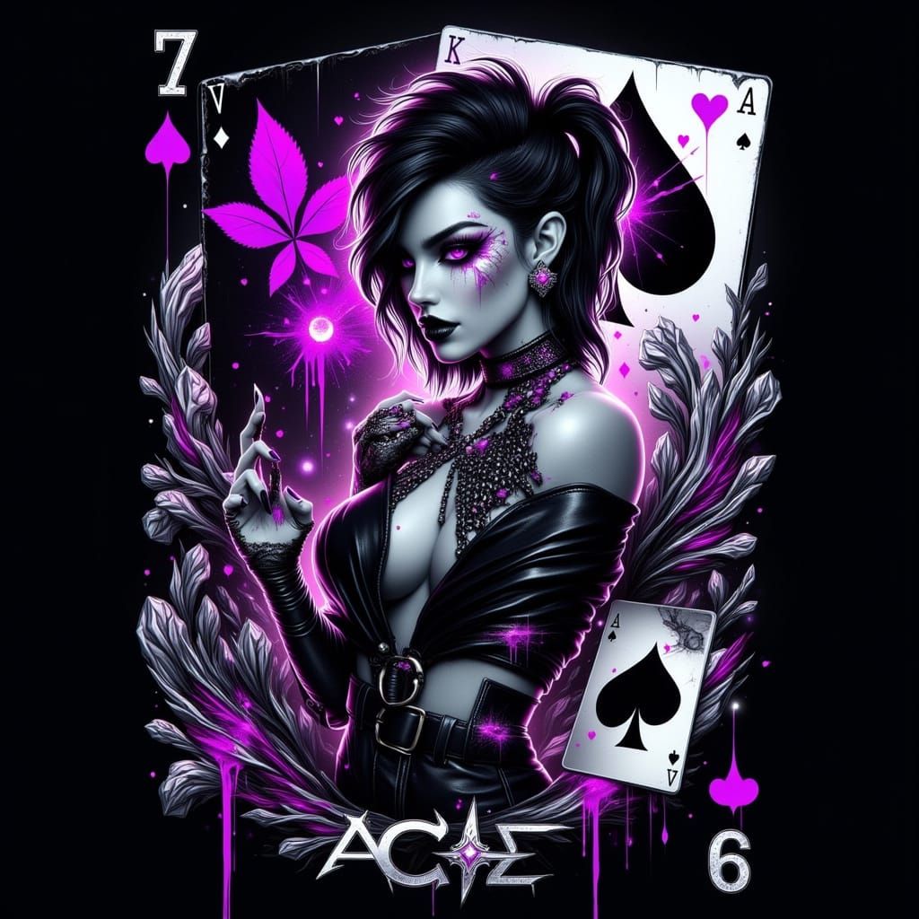 Bold Butch Ace of Clubs in Asexual Pride Colors