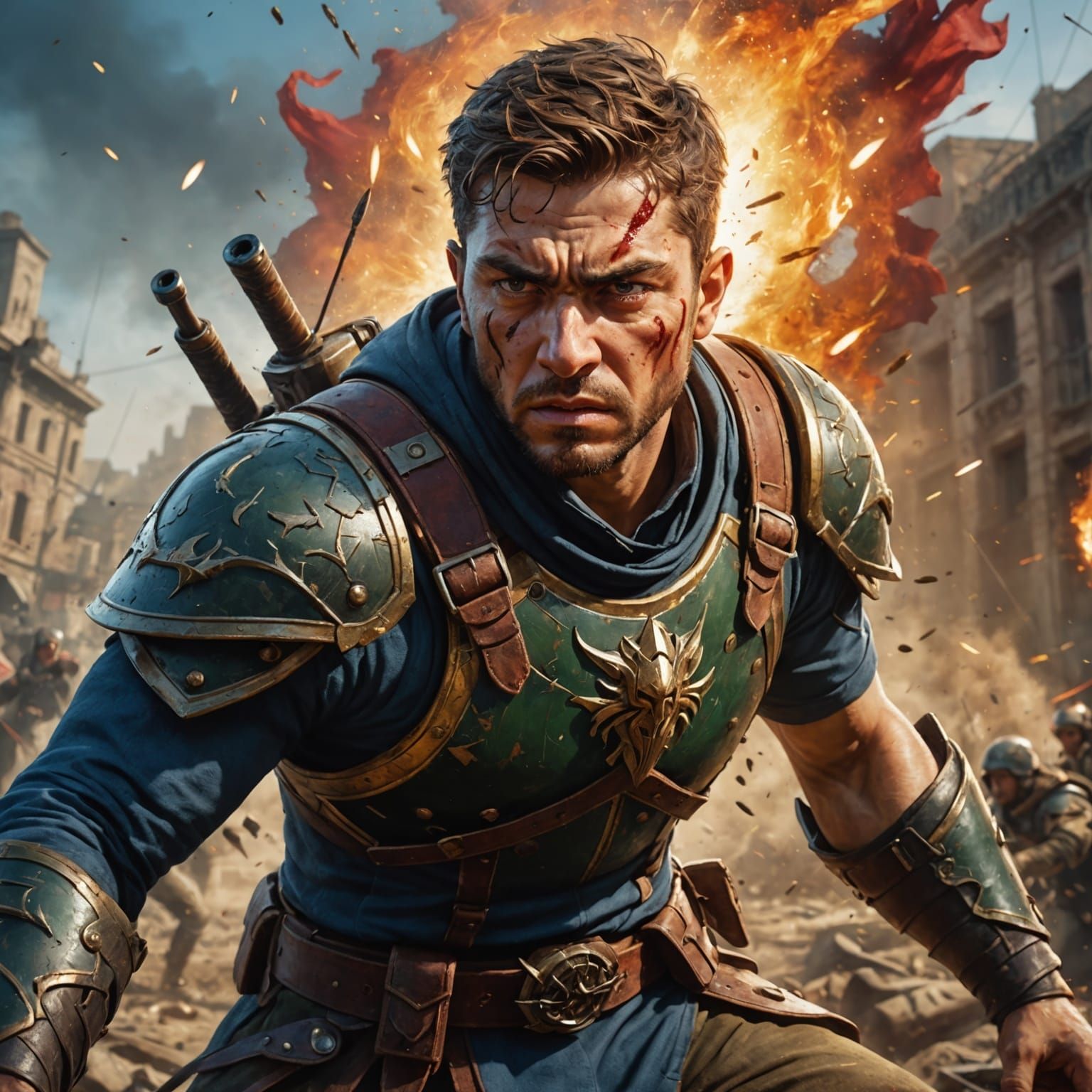 Intrepid Warrior Fighting Fearlessly in Battle