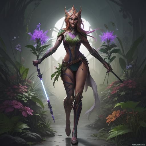 Ahsoka as Poison Ivy: Dark Fantasy Concept Art