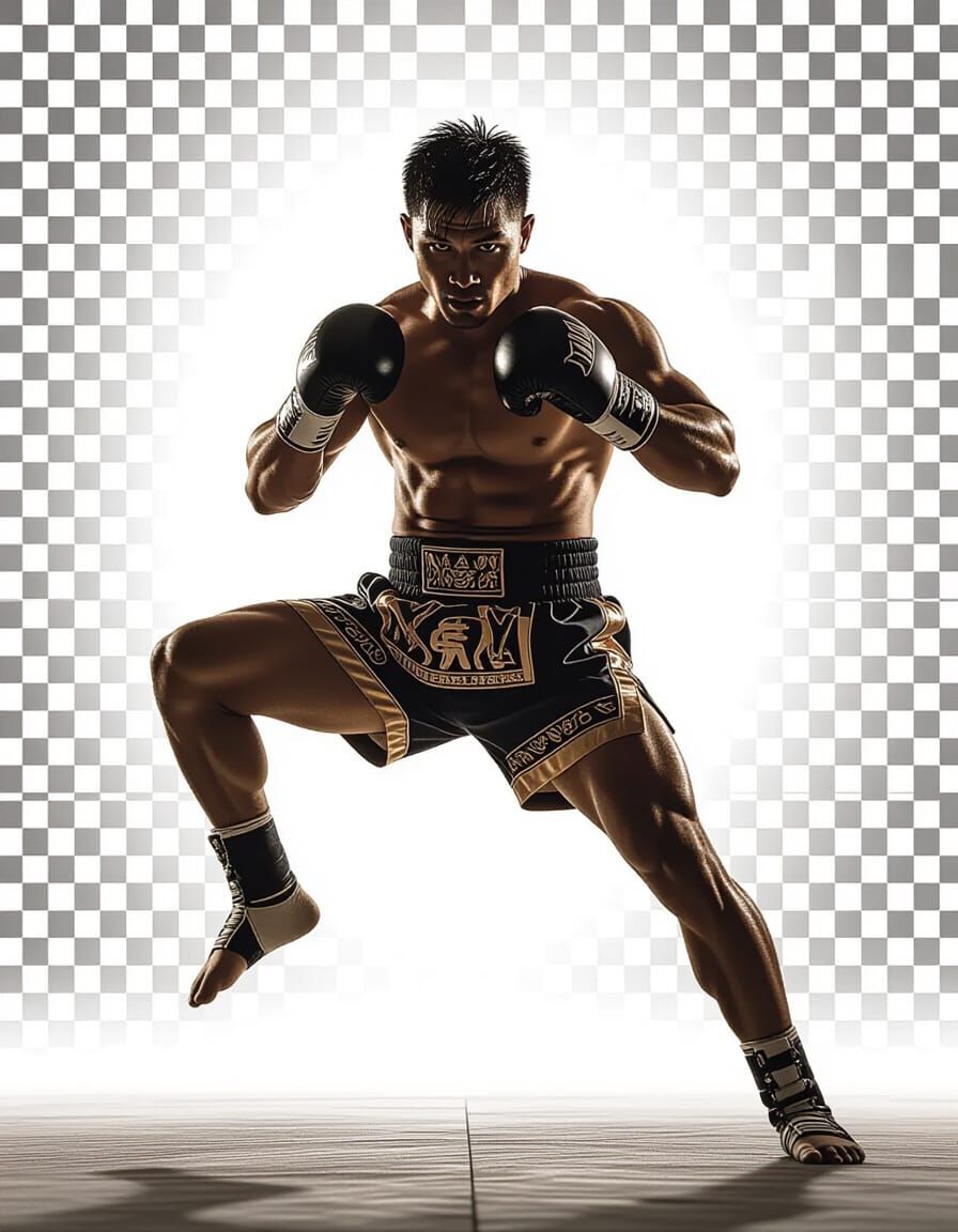 Muay Thai Fighter Sketch in Cinematic Style