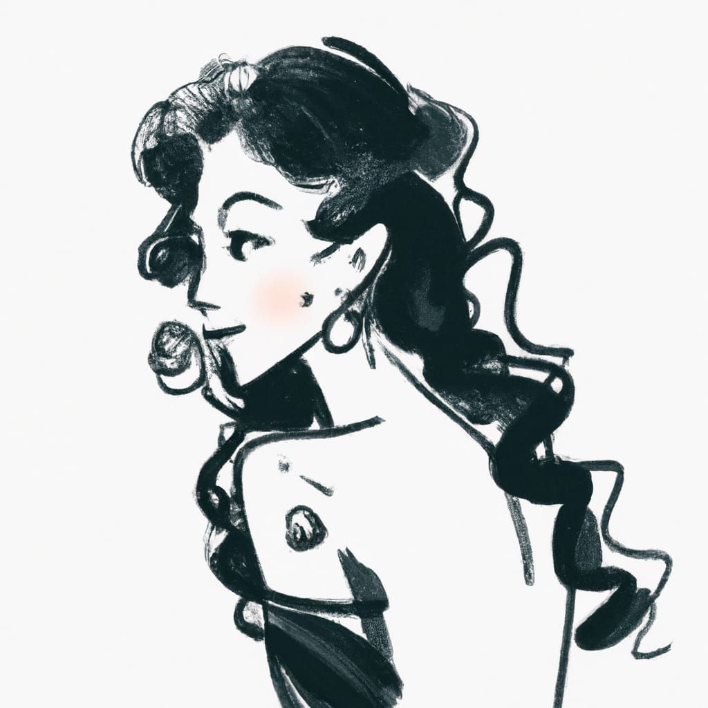 Futuristic Portrait of Italian Woman in Airbrush Style