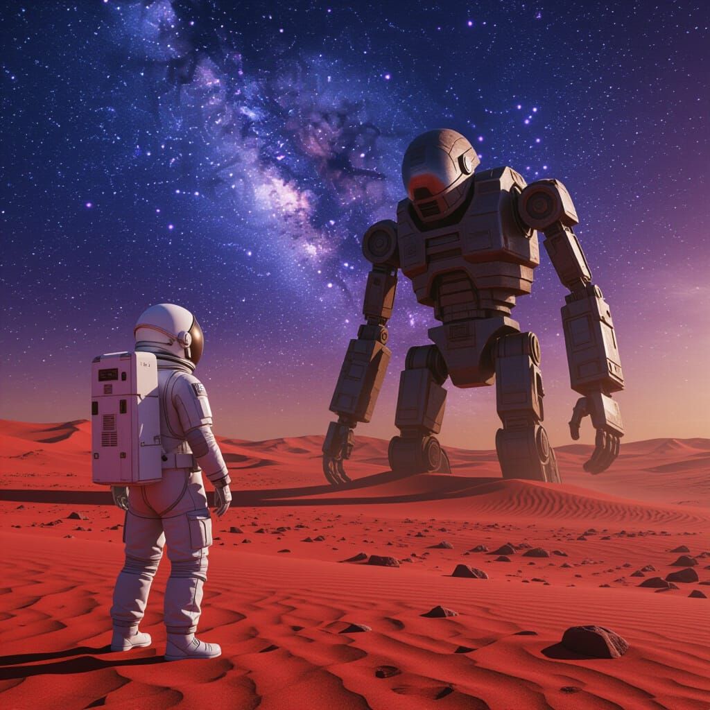 Astronaut Discovers Ancient Robot on Alien World