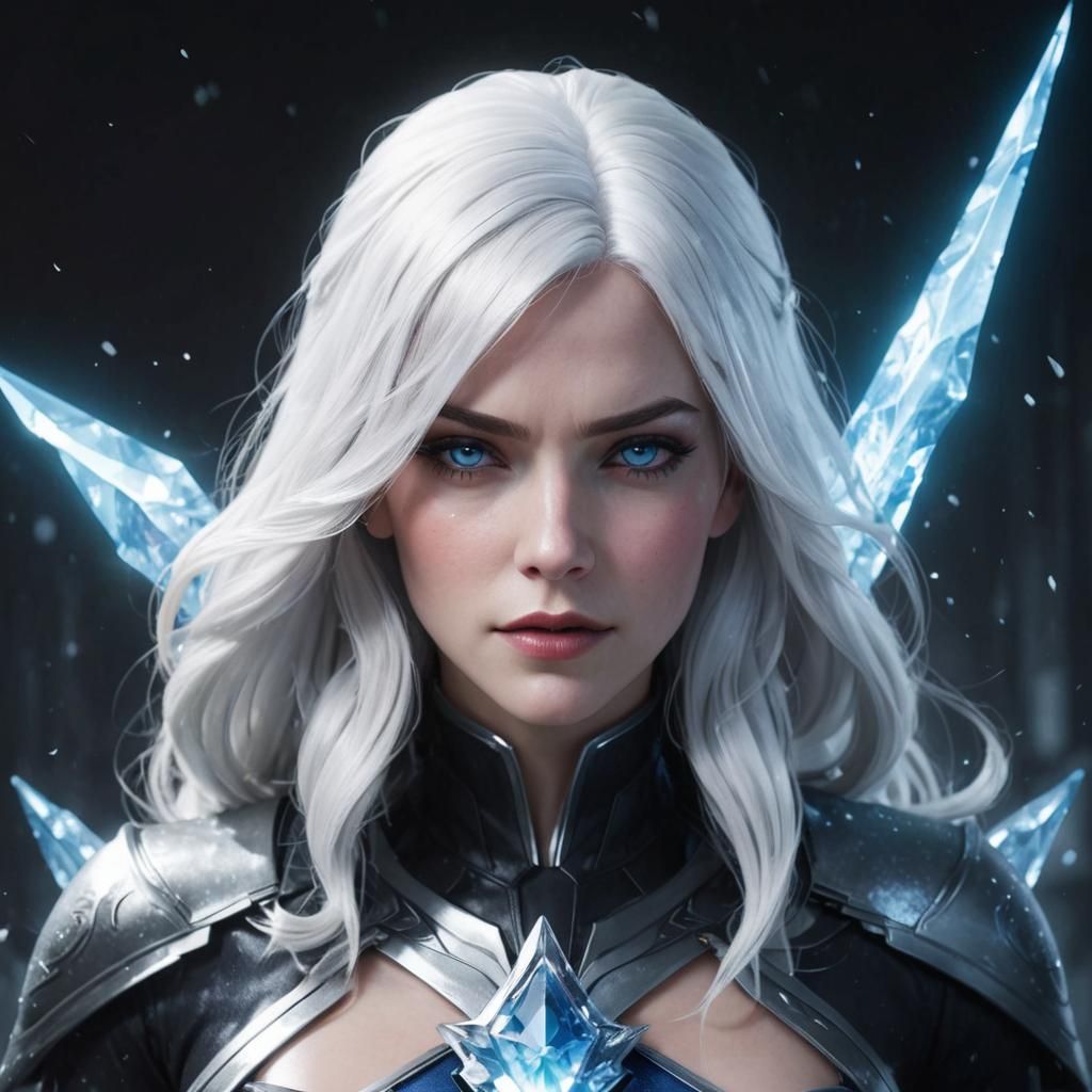 Killer Frost Portrait in Hyperdetailed Style