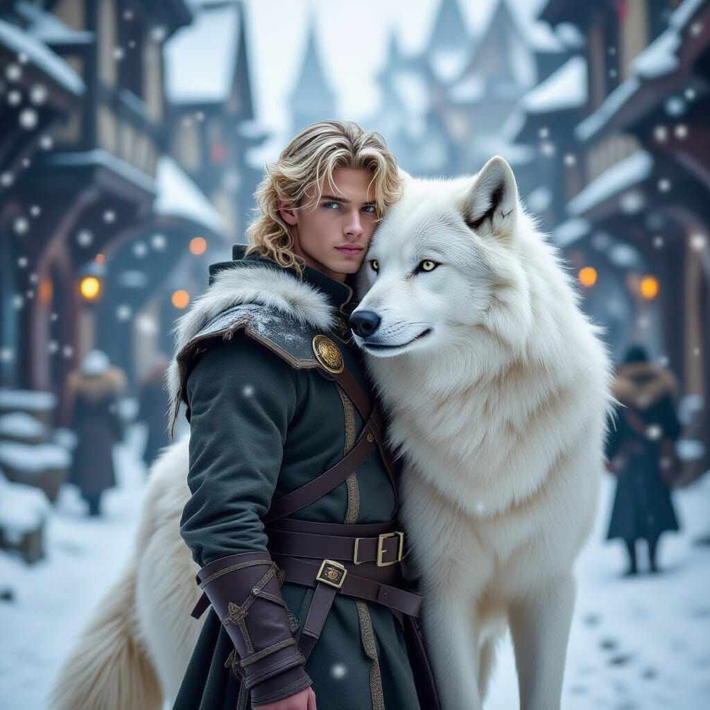Magical Transformation: Blond Man into White Wolf