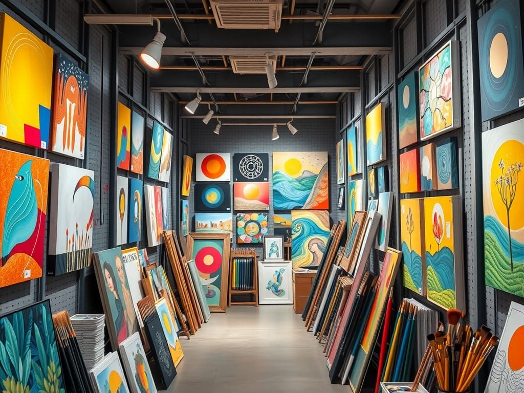 Vast Art Gallery Filled With Unfinished Masterpieces