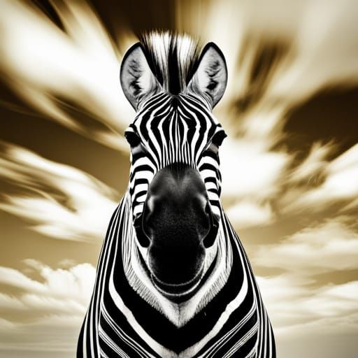 Stunning Zebra Portrait in Hyperrealistic Style