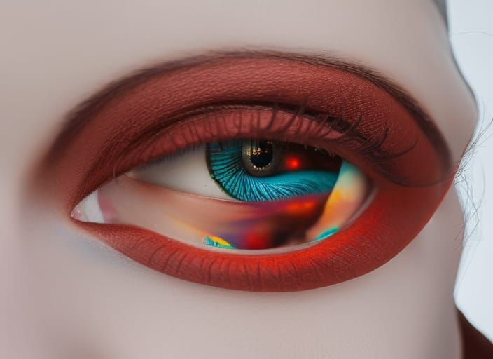 Fantasy Woman Taking Selfie in Psychedelic Style