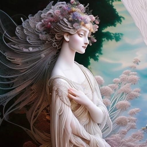 Baroque 3D Render of Princess Andromeda Sculpture