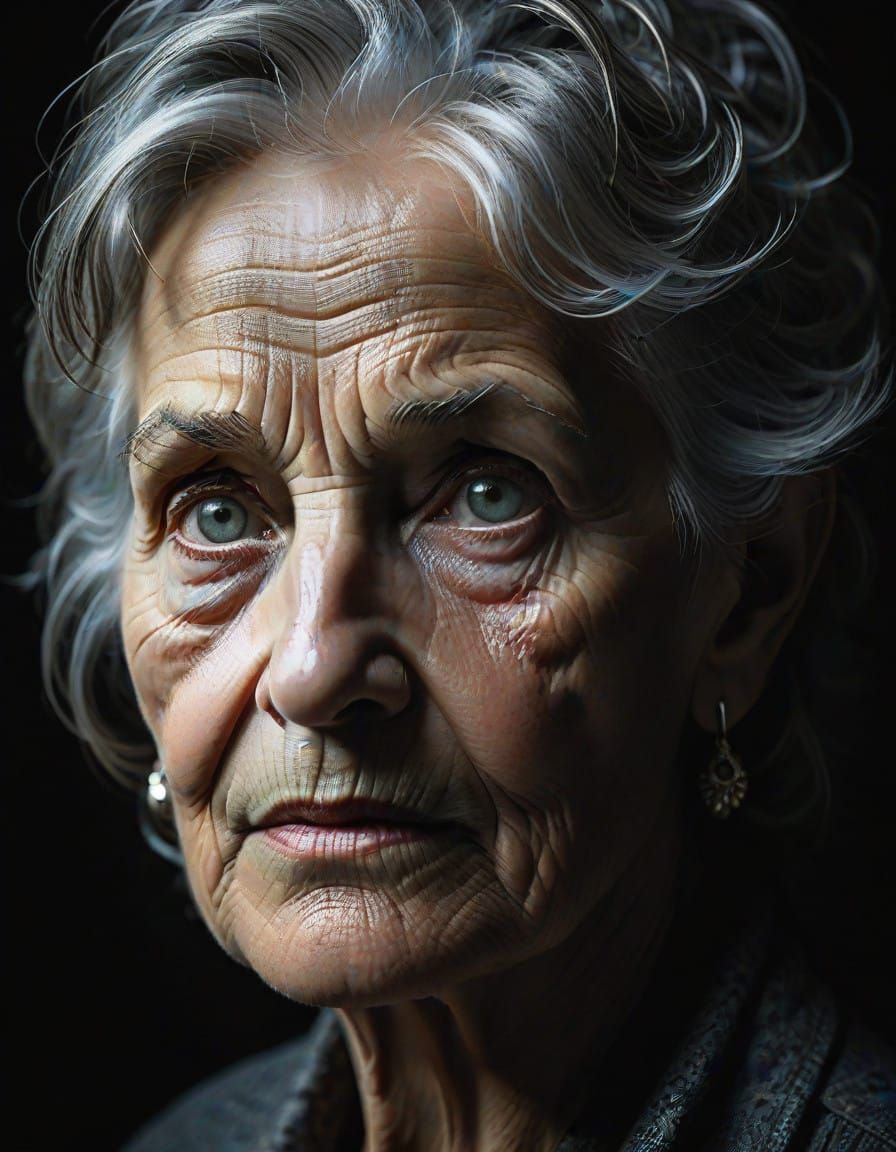 Weathered Wisdom in Dramatic Lighting