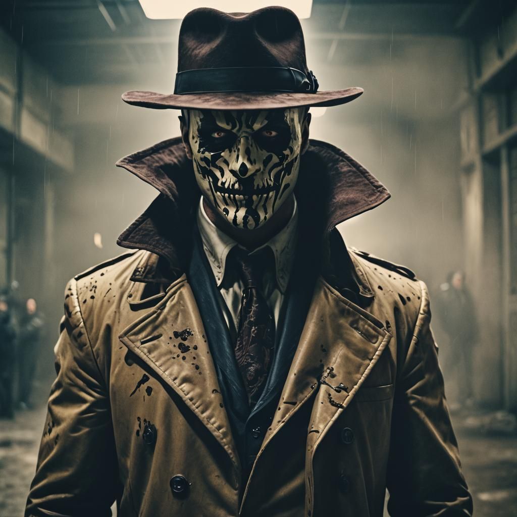 Cinematic Rorschach Super Villain Film Still