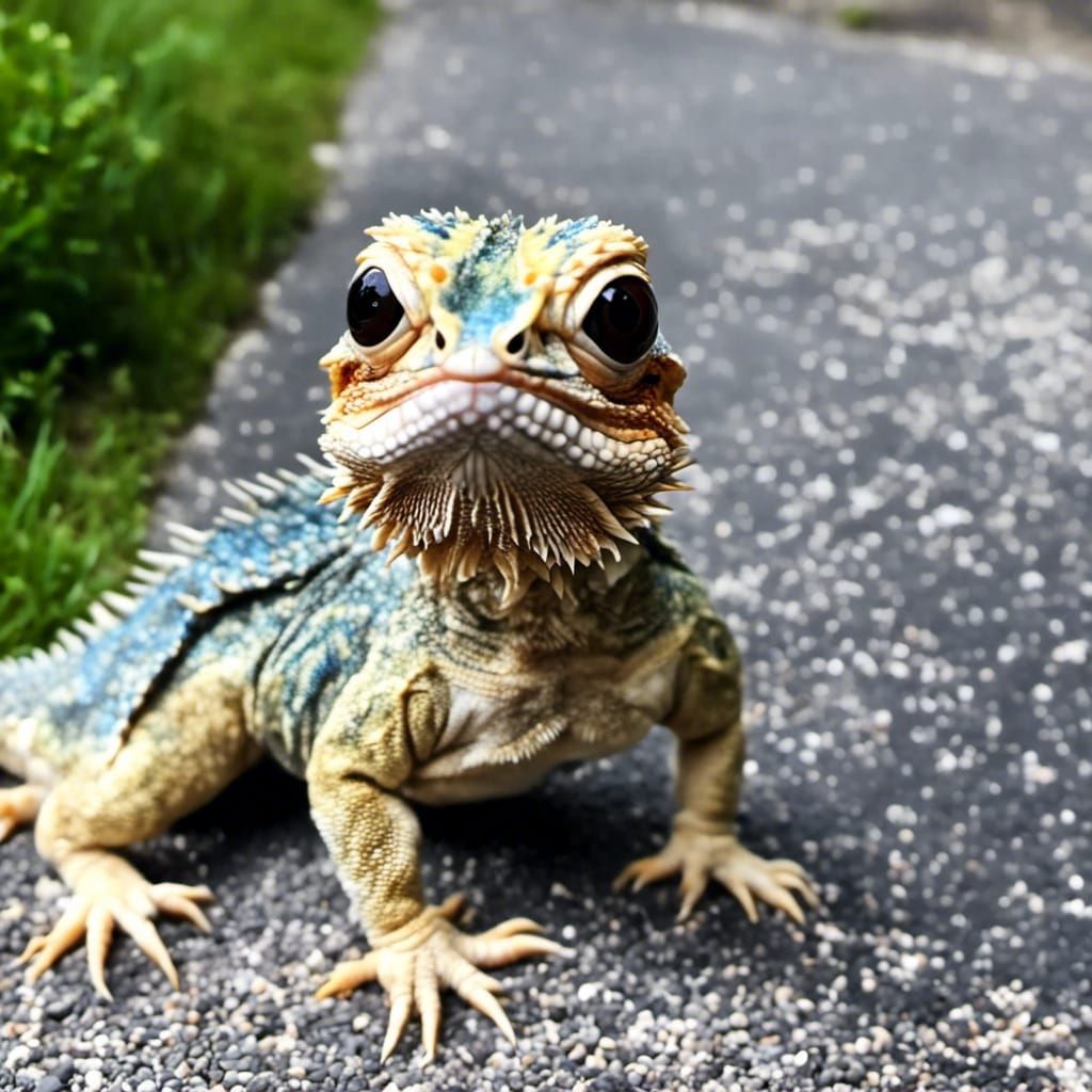 Bearded Dragon-Pug Hybrid Creature
