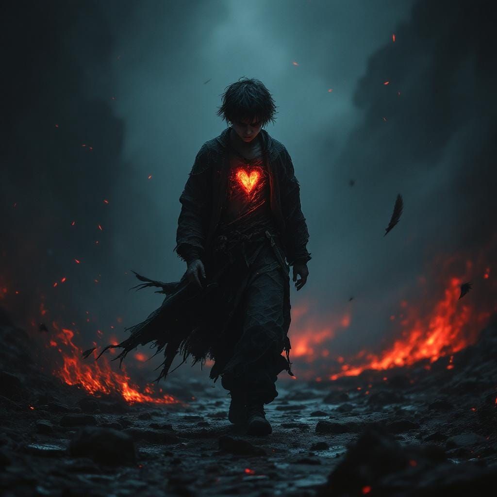 Crimson Storm: Boy's Journey Through the Abyss