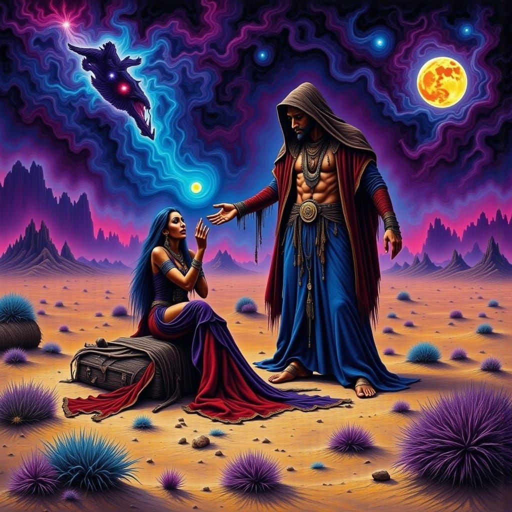 Surreal Desert Fortune Teller Sees Shocked Client