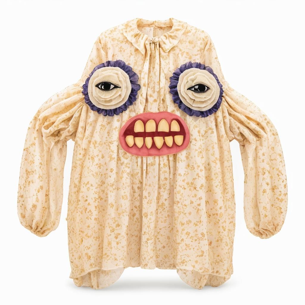 Victorian Organza Gown with Flared Sleeves