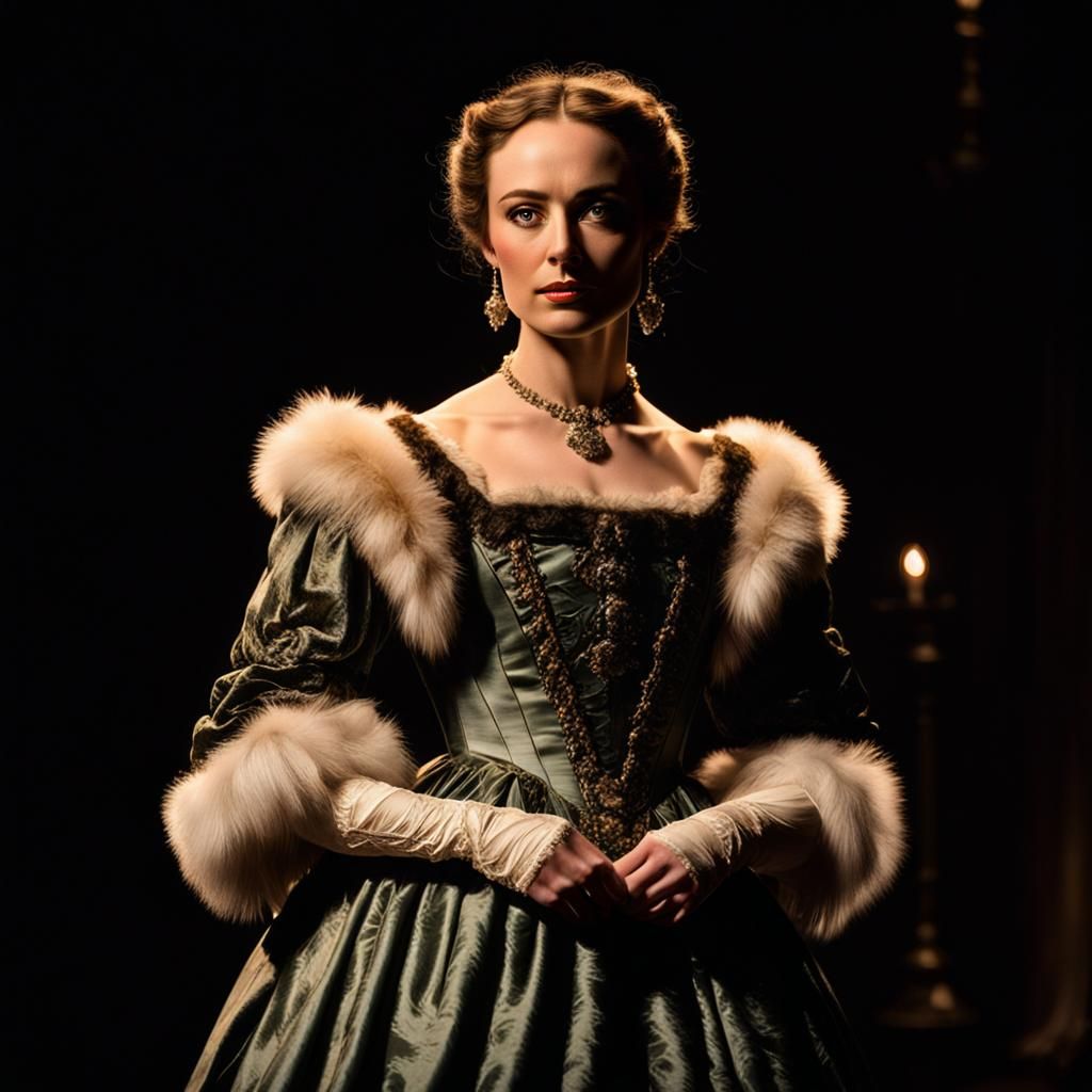 19th Century Actress on Gaslit Stage