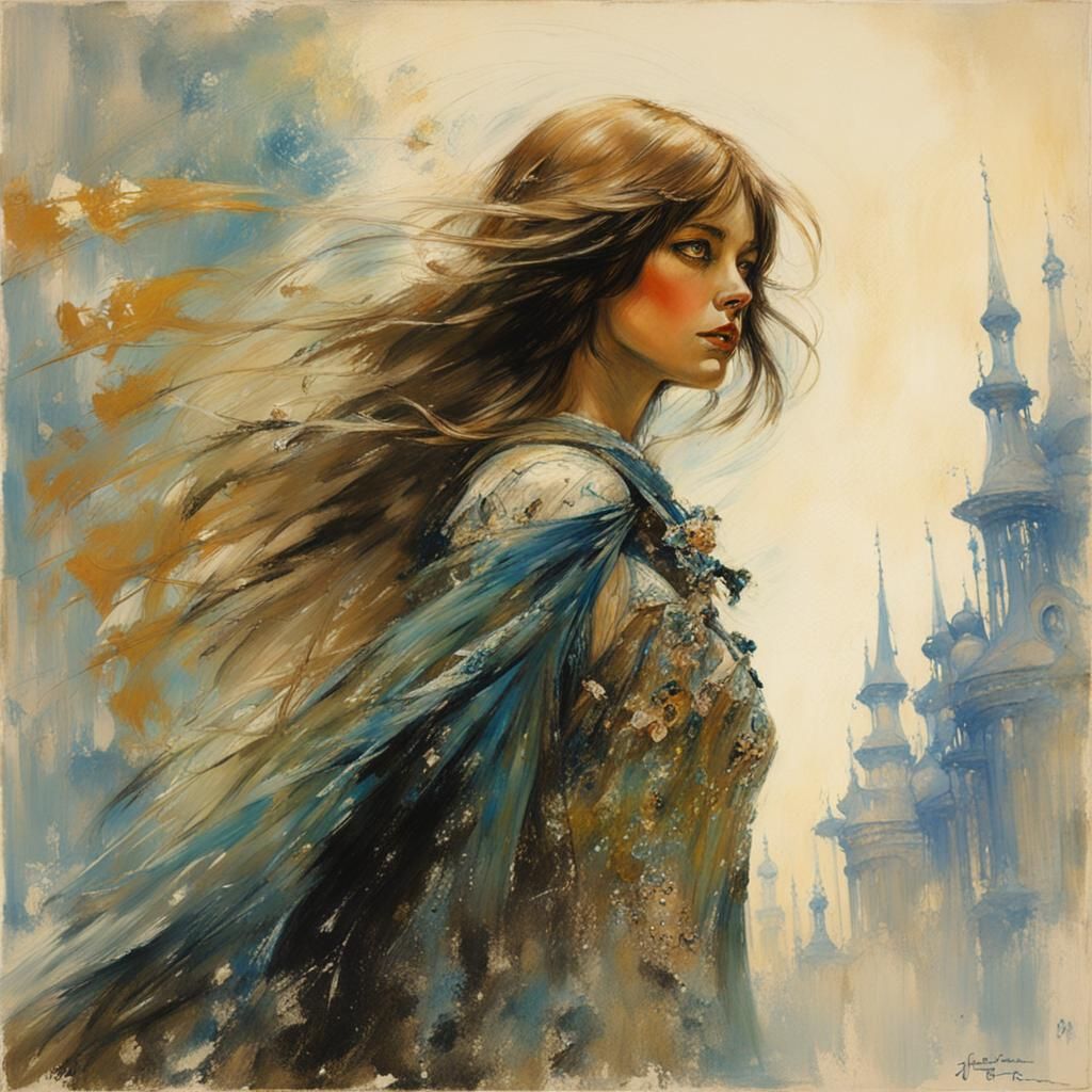 Pretty Woman in Art Brut Fantasy Style