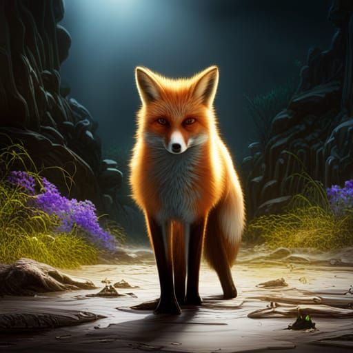 Fox Therian Logo: Detailed Matte Painting