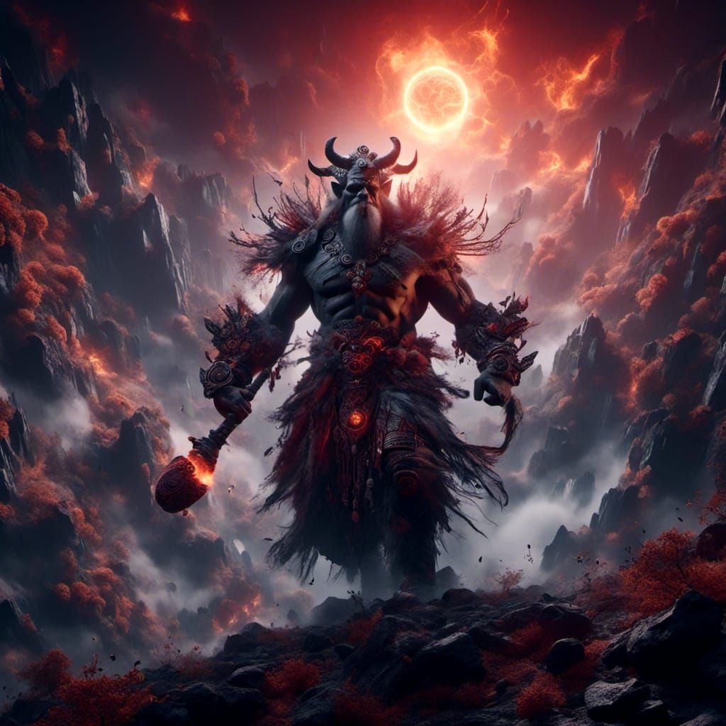 Orc Shaman and Elemental Golems in HDR