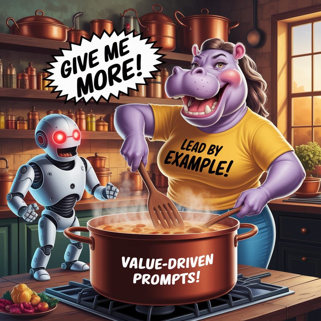 Hippo Stirs Value-Driven Prompts for Greedy Robot