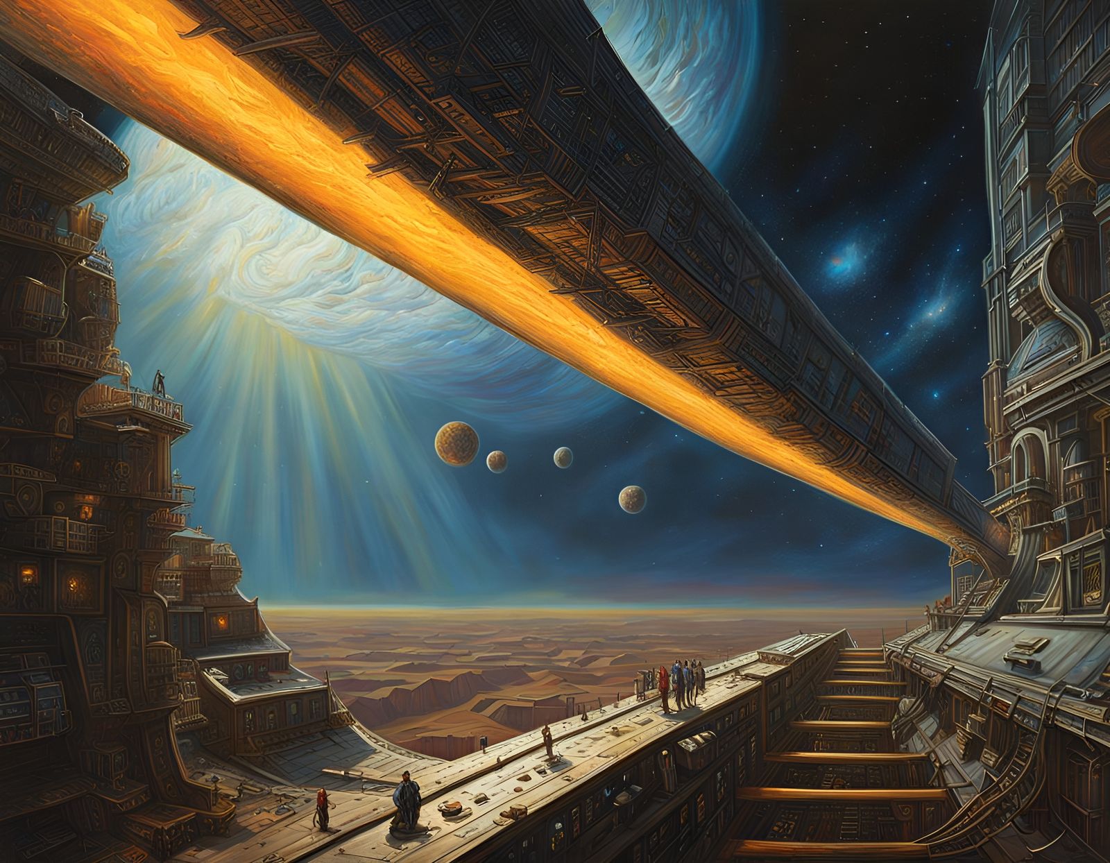 Gutter in Outer Space: Oil Painting by Gurney