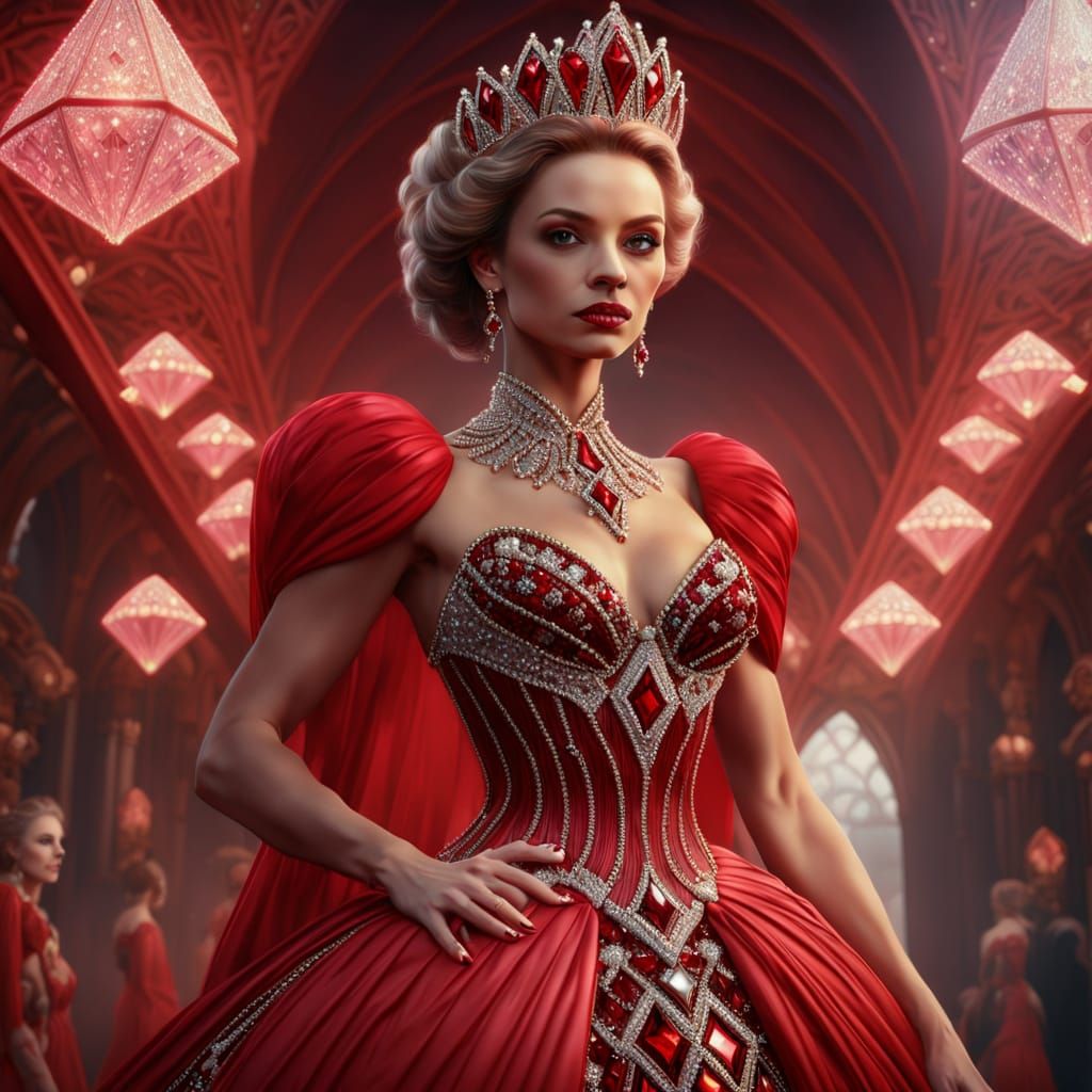 Queen of Diamonds in Opulent Diamond Dress