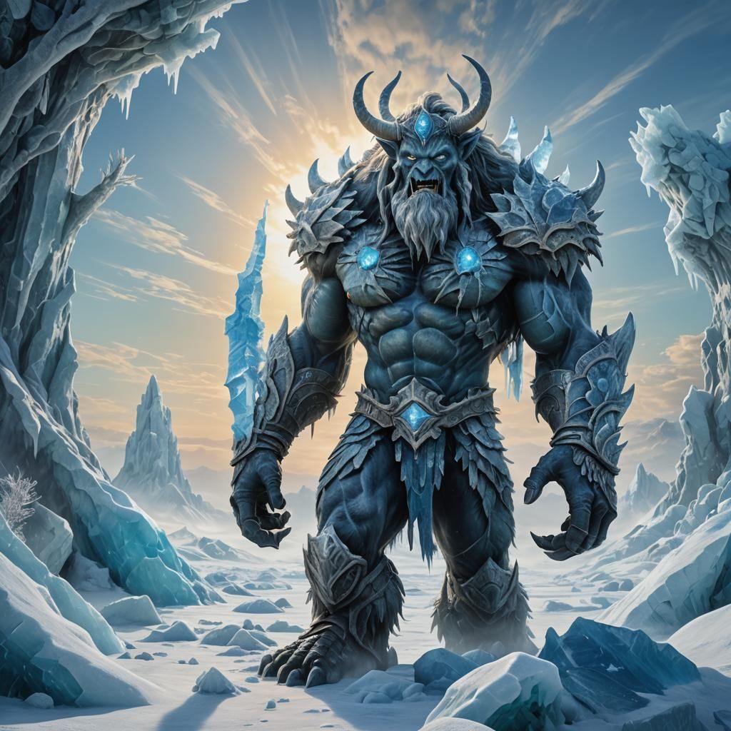 Ymir the Frost Giant in Frozen Wasteland