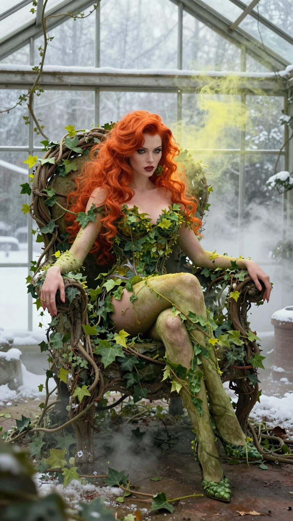 Fiery Redhead Poison Ivy in Lush Greenhouse