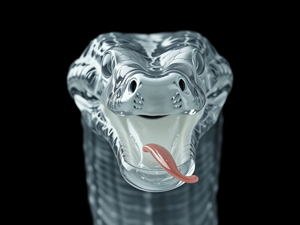 Glass Anaconda Head: Detailed Photorealistic Close-Up