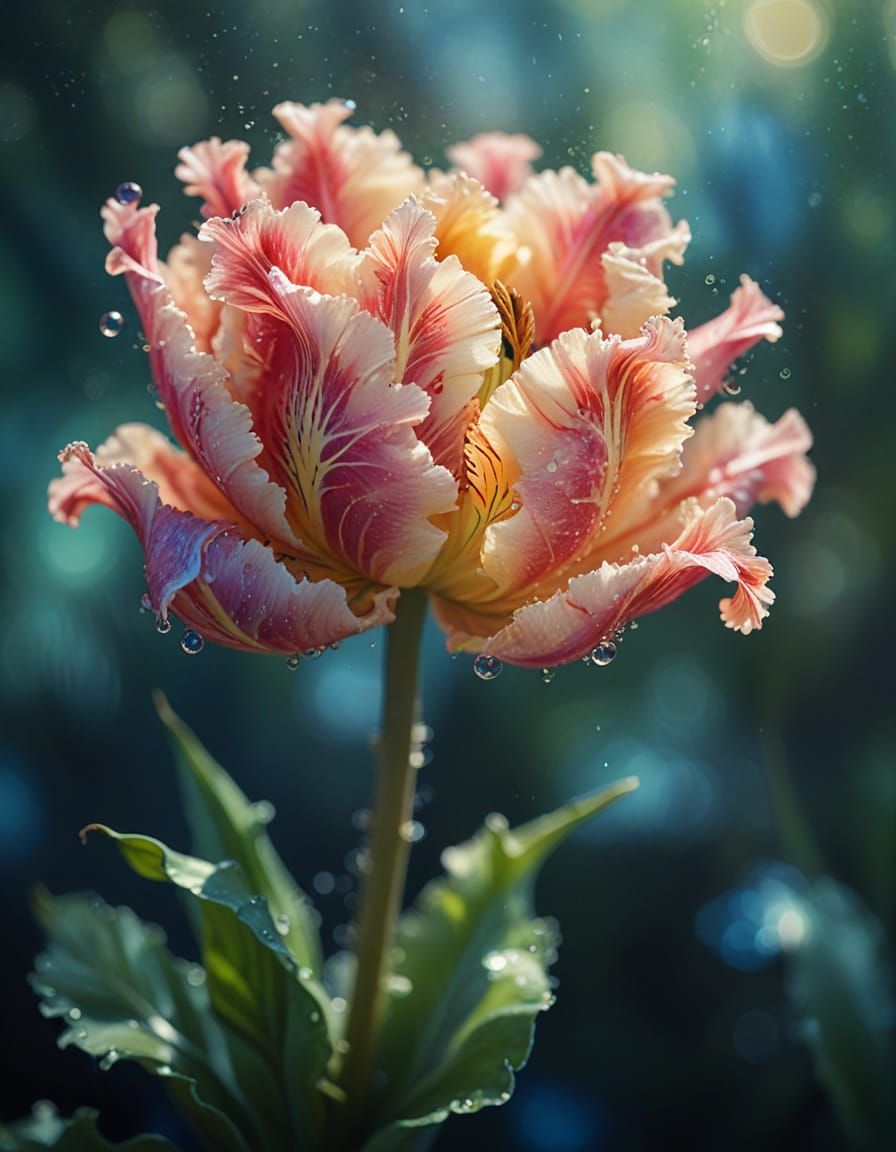 Vibrant Parrot Tulip in Soft Focus
